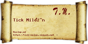 Tick Milán névjegykártya